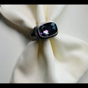 Navajo Sterling Mystic Topaz Ring - Size 8 - Handcrafted Southwestern Jewelry